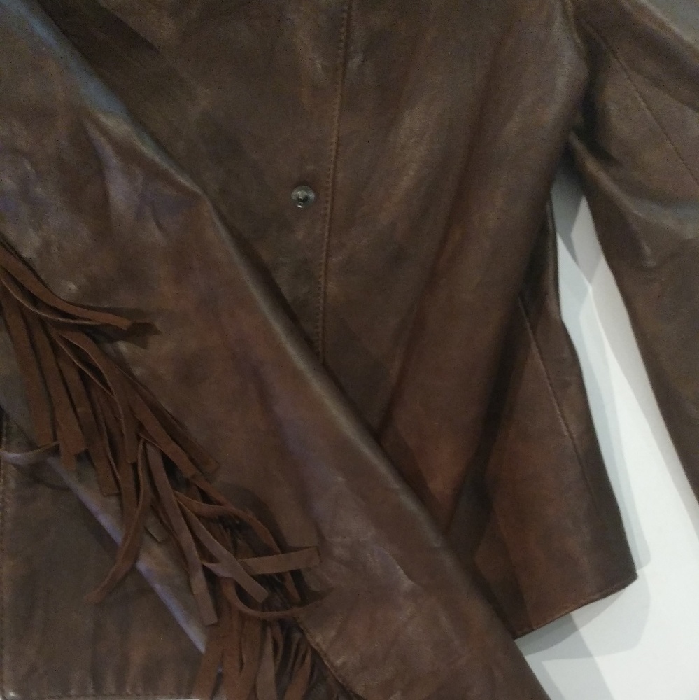 $1,495+ Veronica Beard LEATHER Fringe Jacket - Picture 5 of 7